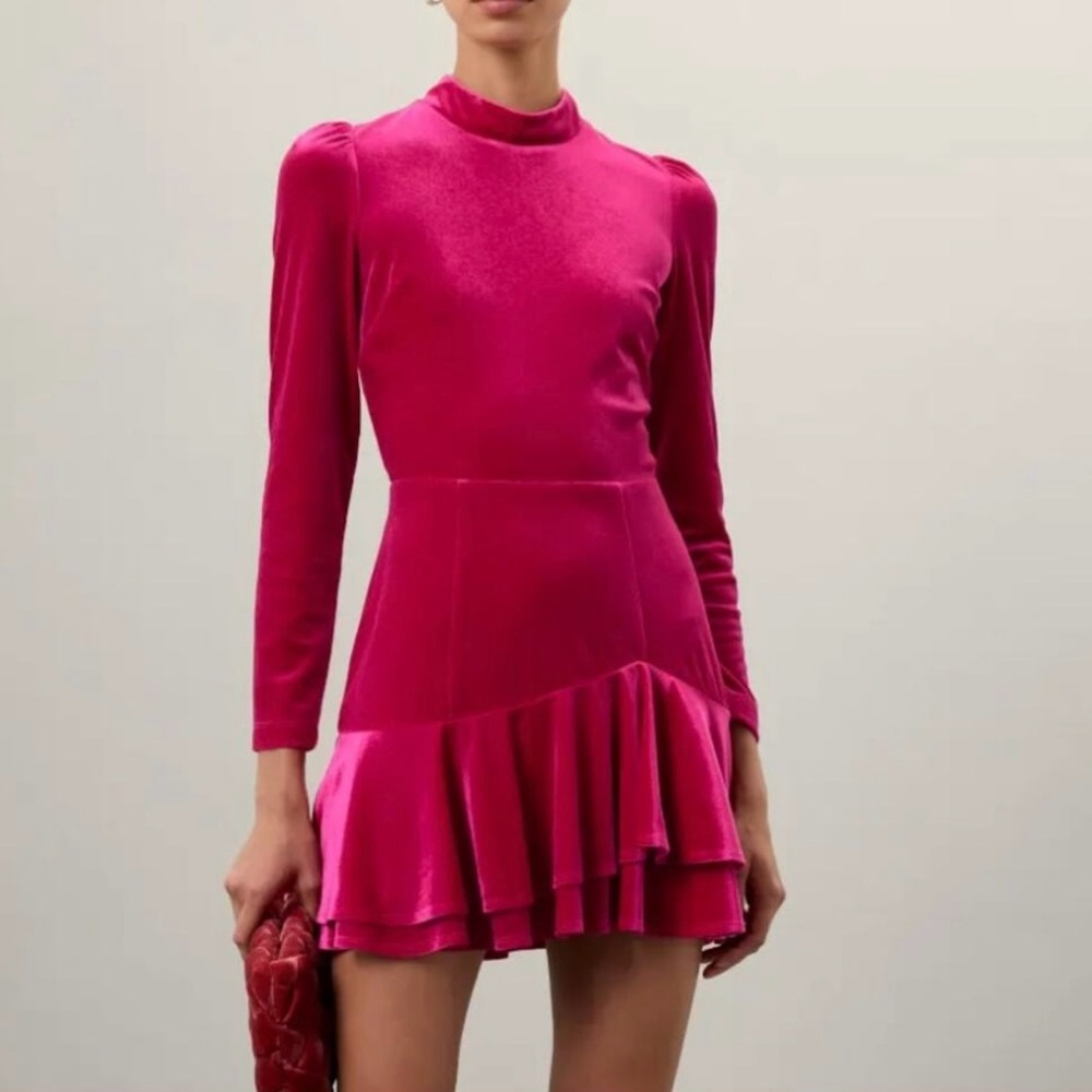 Yumi Kim Pink Ruffled Tiered Cocktail Dress